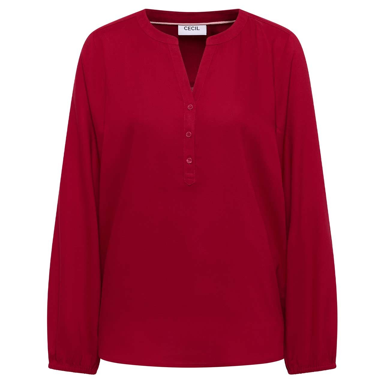 Cecil Damen Langarm Bluse Solid beaujolais red