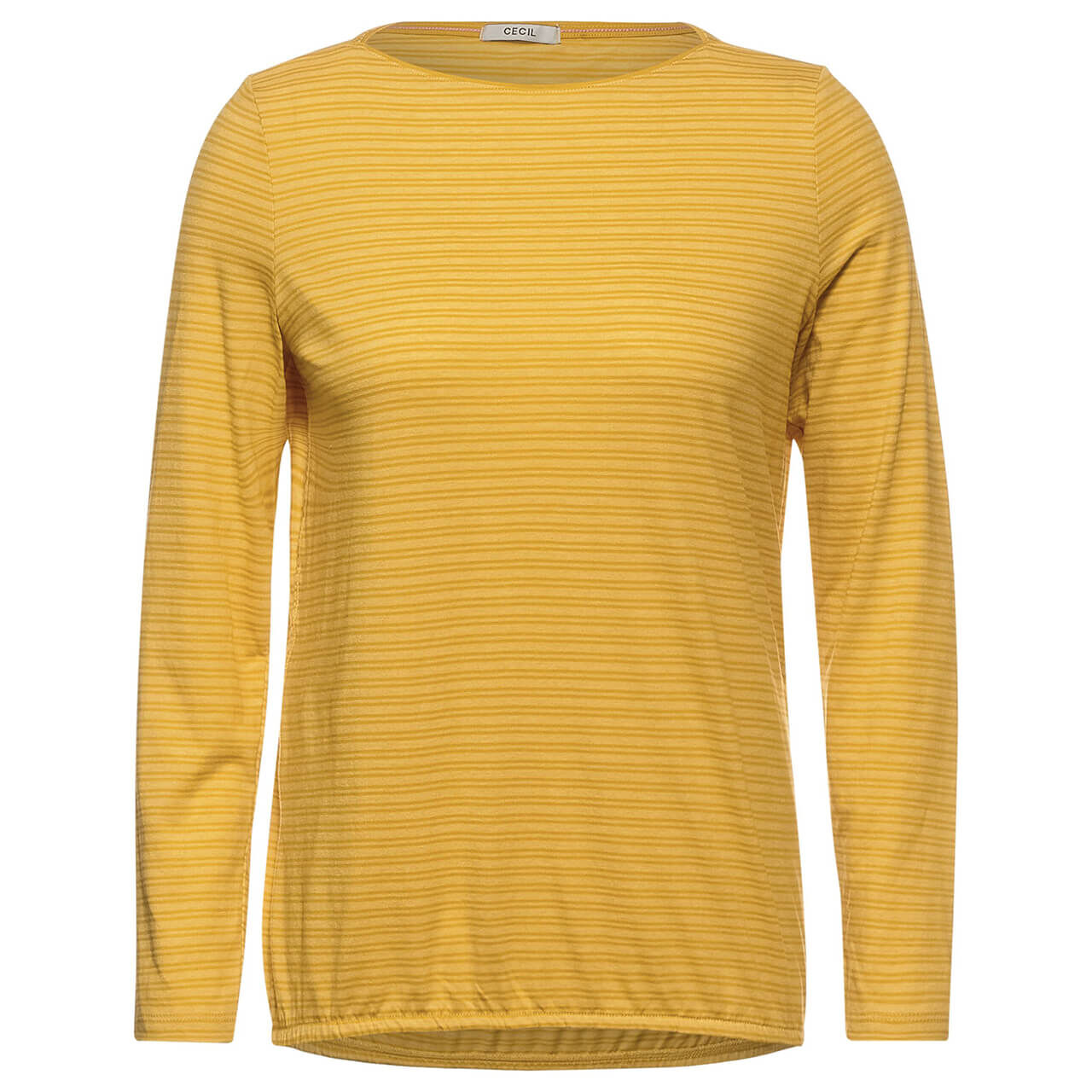 Cecil Overdye Double Stripe Langarm Shirt curry yellow stripes