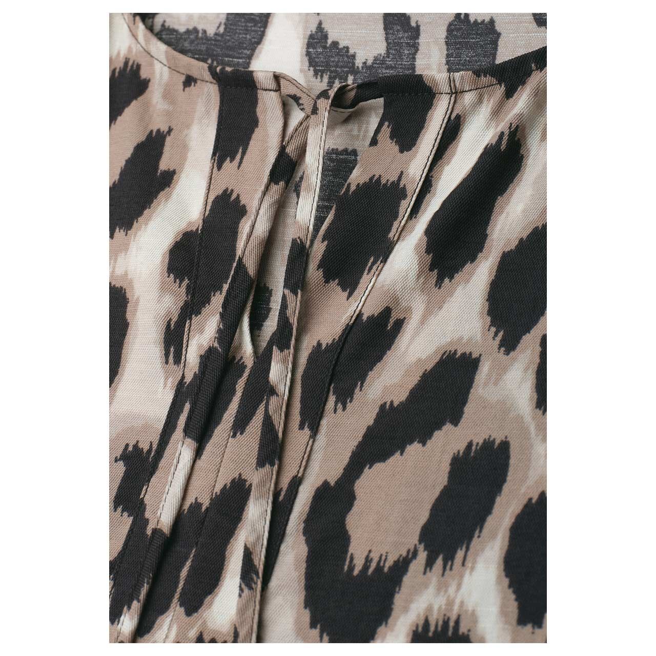 Damen Kurzarm Kleid Tunic Dress von Stret One in Beige mit Print, Detailansicht Muster