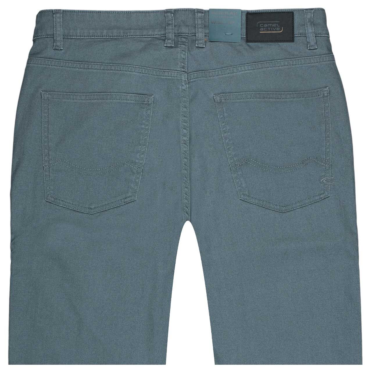 Herren Stretch Baumwollhose Houston von Camel active in Blau, detaillierte Rückansicht