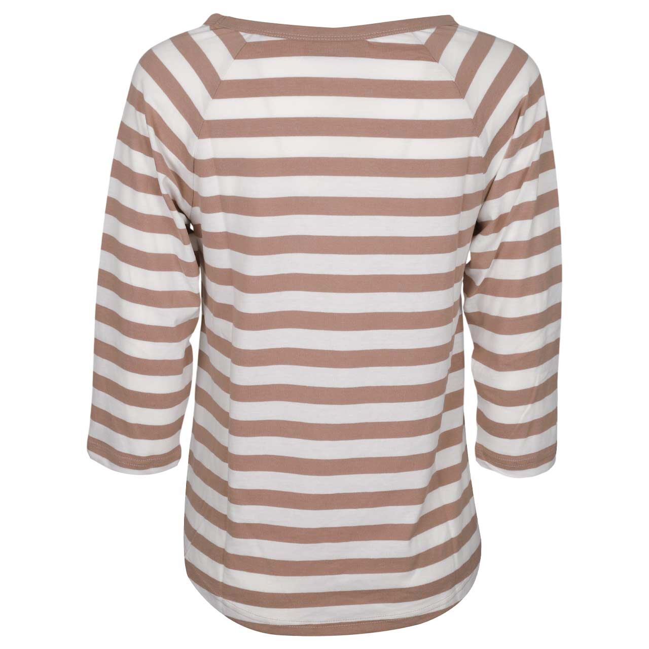 Damen 3/4 Arm Shirt Celin von Elbsand in Hellbraun gestreift, Rückansicht