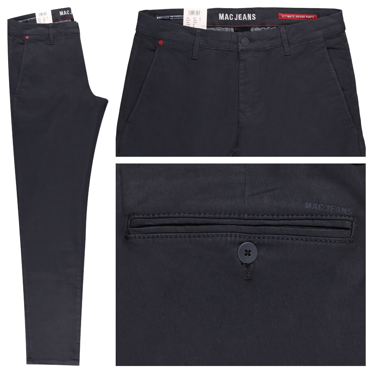 MAC Flexx Driver Pants Chino Baumwollhose midnight blue MAC Flexx Driver Pants Chino Baumwollhose midnight blue