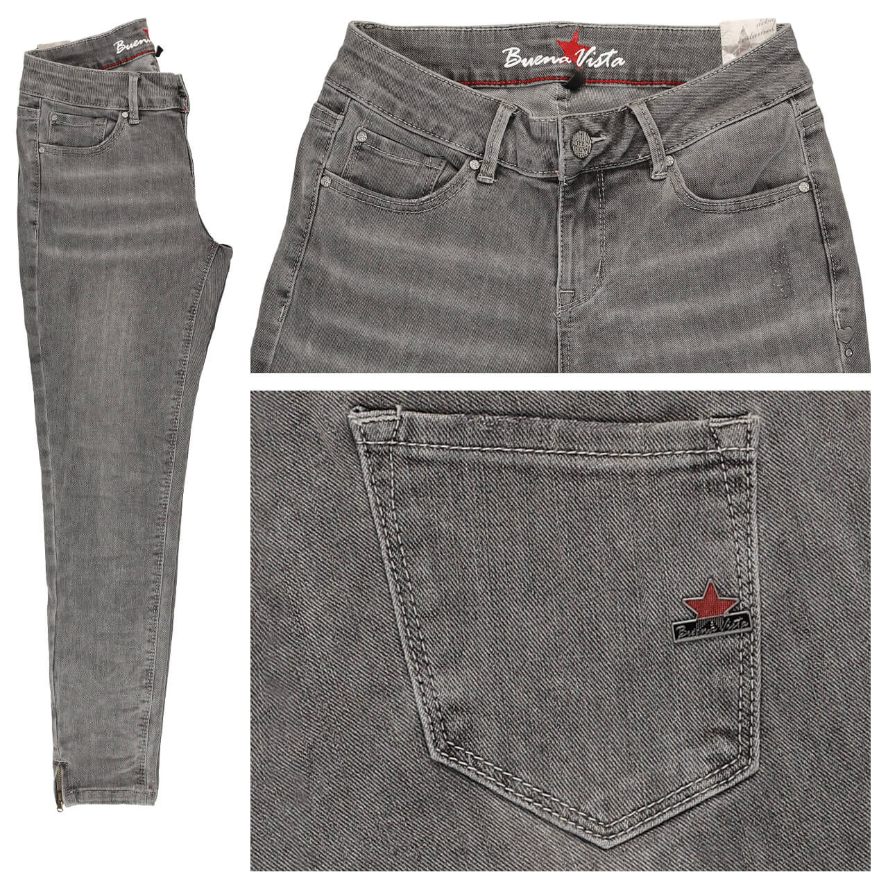 Buena Vista Italy V 7/8 Stretch Denim Jeans faded grey