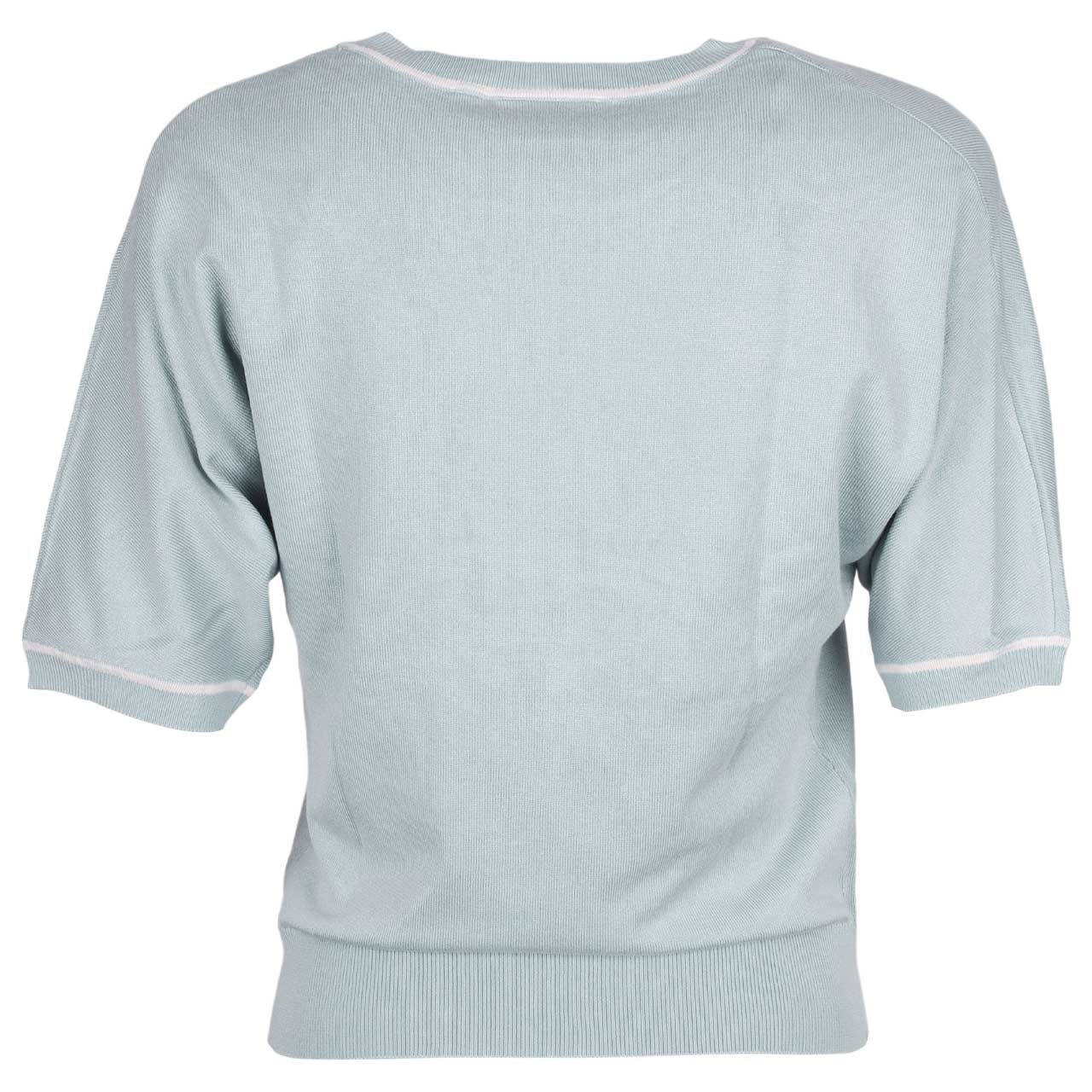 Damen Kurzarm Pullover von Comma in Hellblau, Rückansicht
