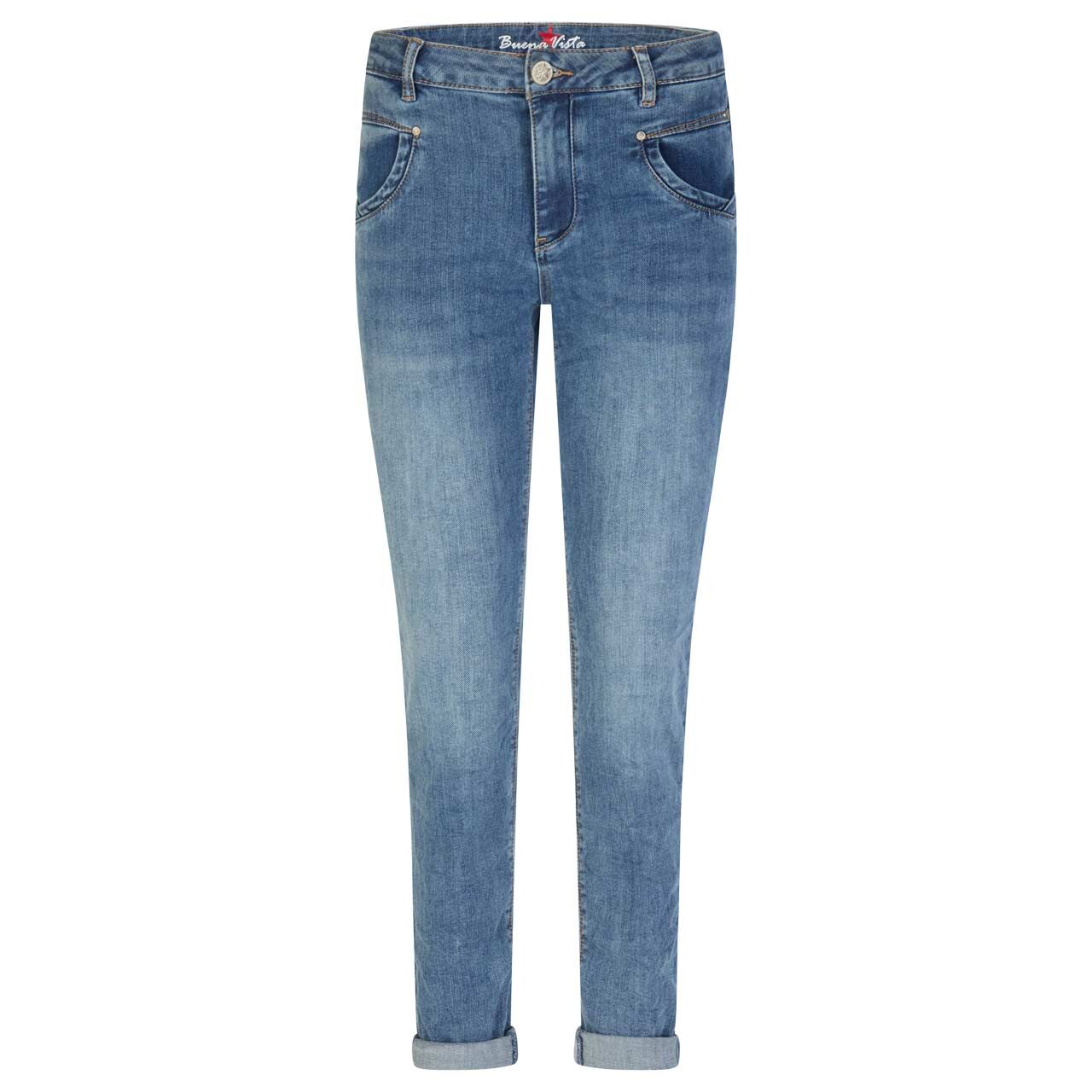 Damenjeans Anna C Stretch Denim von Buena Vista in Blau, Vorderansicht