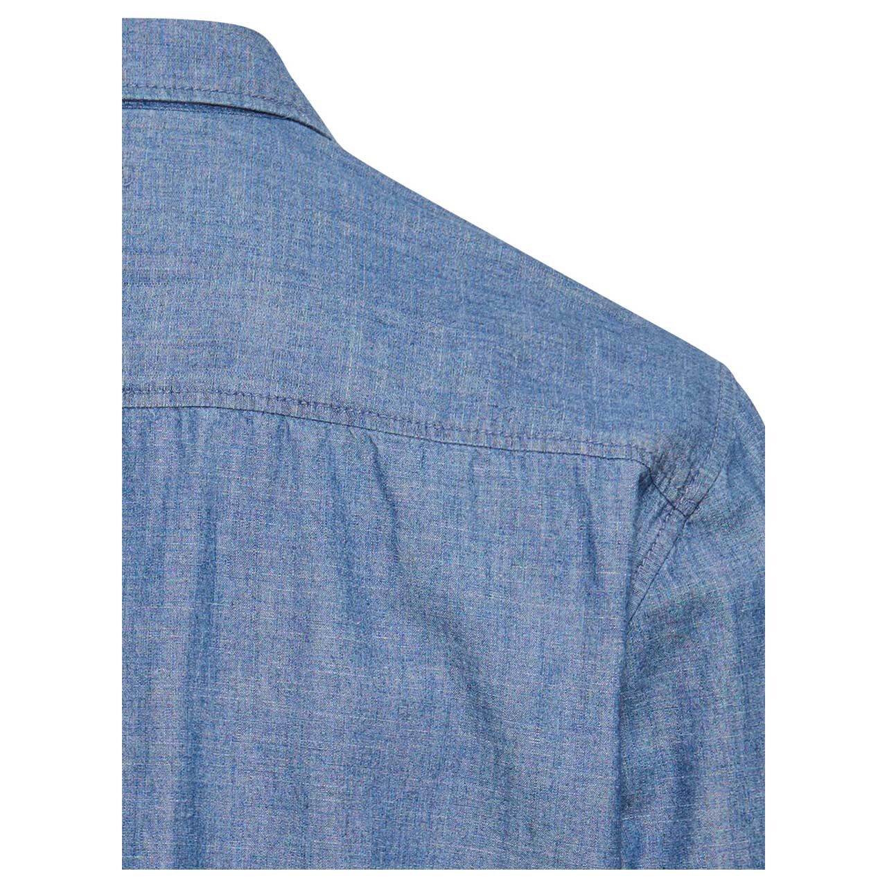 Herren Langarm Hemd von Camel active in der Farbe Blau, Detailansicht hinten