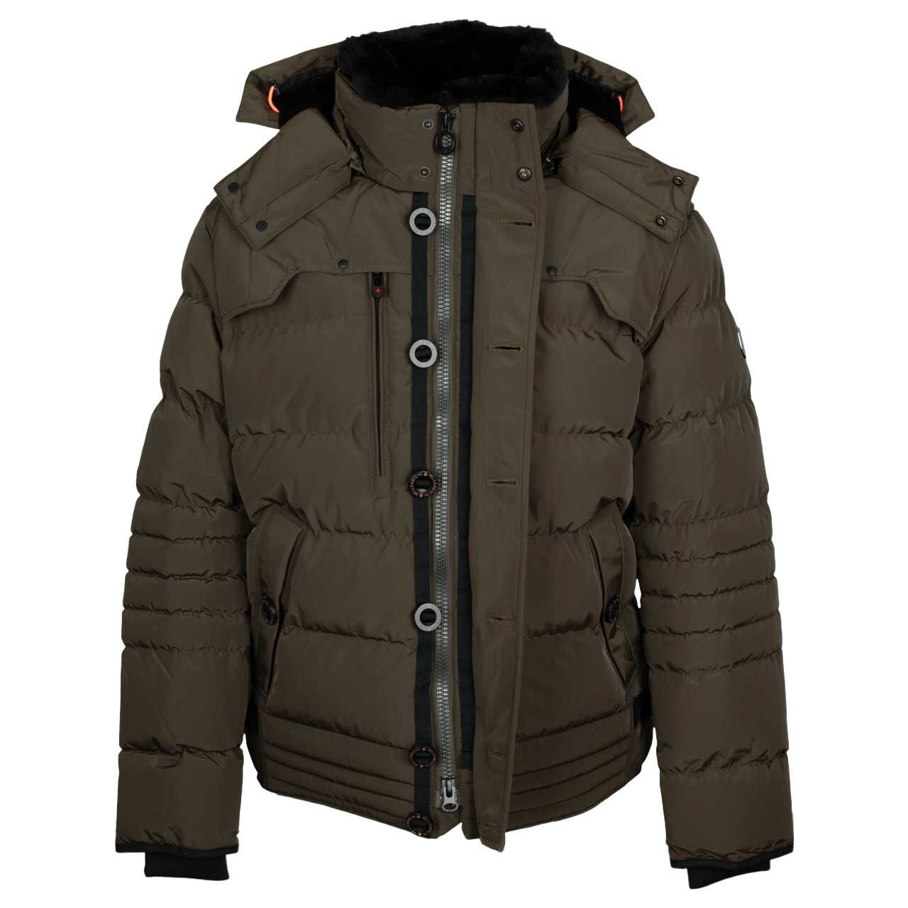 Herren Jacke Starstream von Wellensteyn in Grün-Braun, geöffnete Vorderansicht
