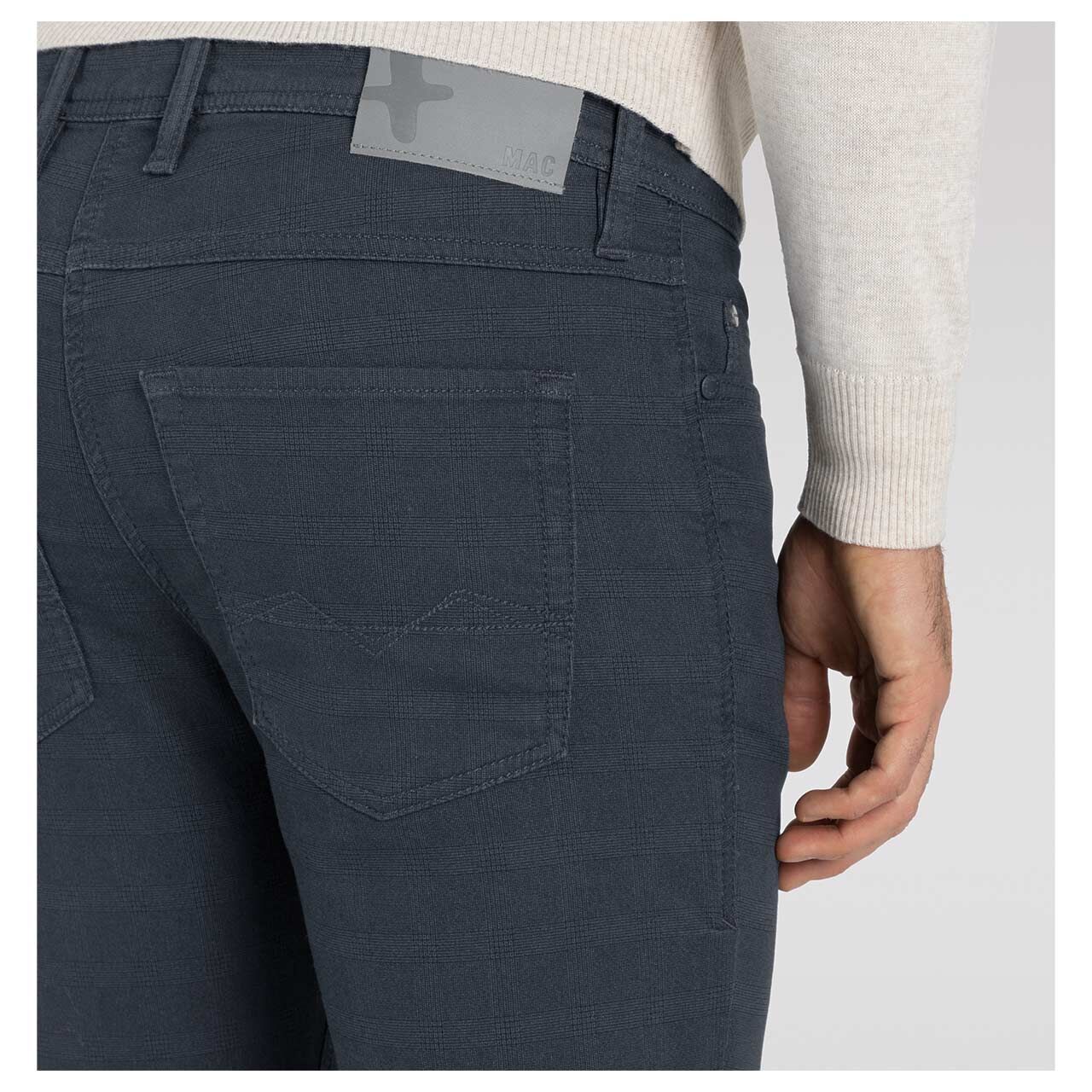 MAC Jogn Baumwollhose midnight blue check