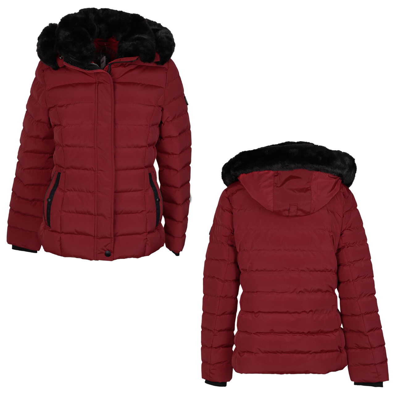 Damen Jacke Santorin von Wellensteyn in Dunkelrot, Vorder-und Rückansicht