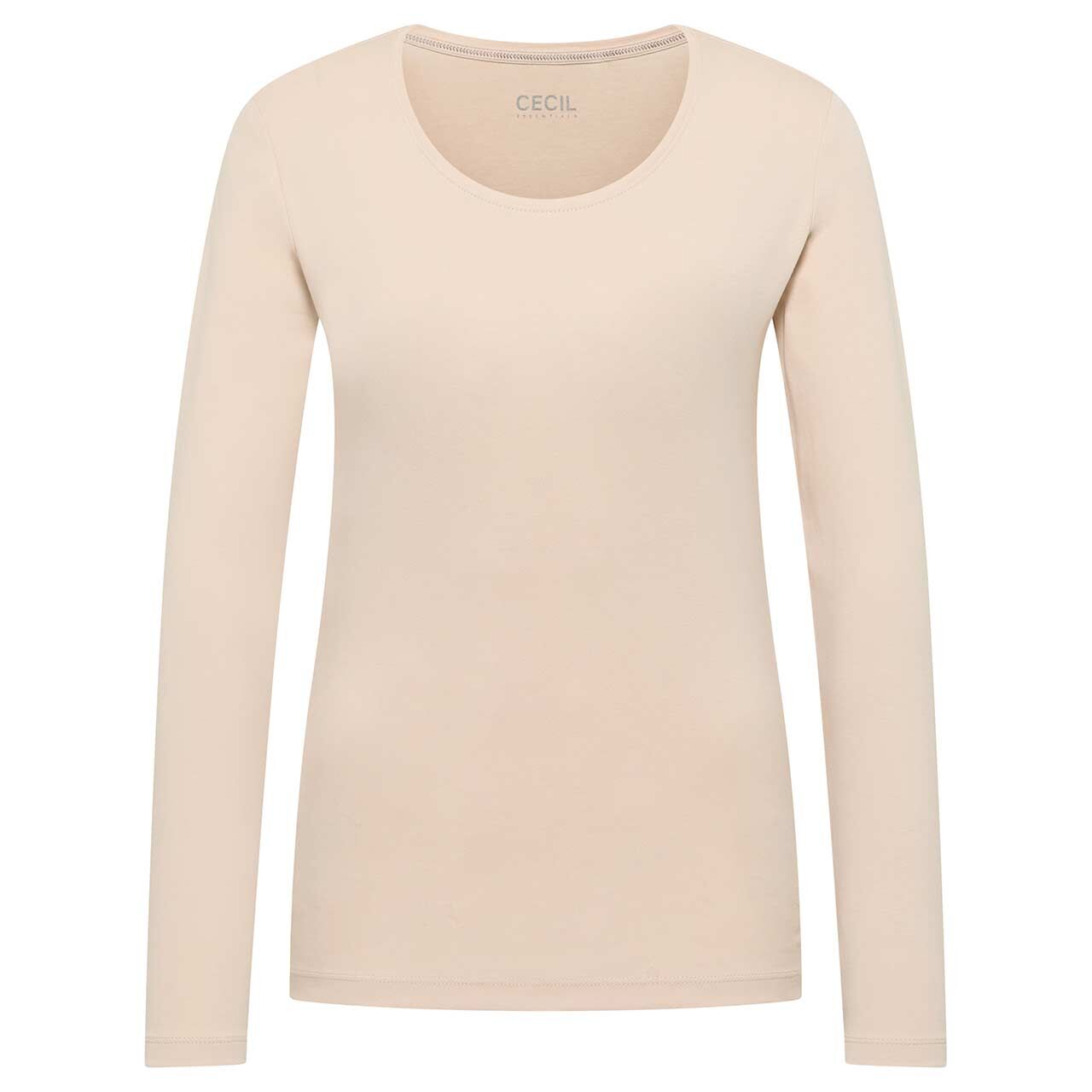 Cecil Damen Langarm Shirt Pia smooth sand beige
