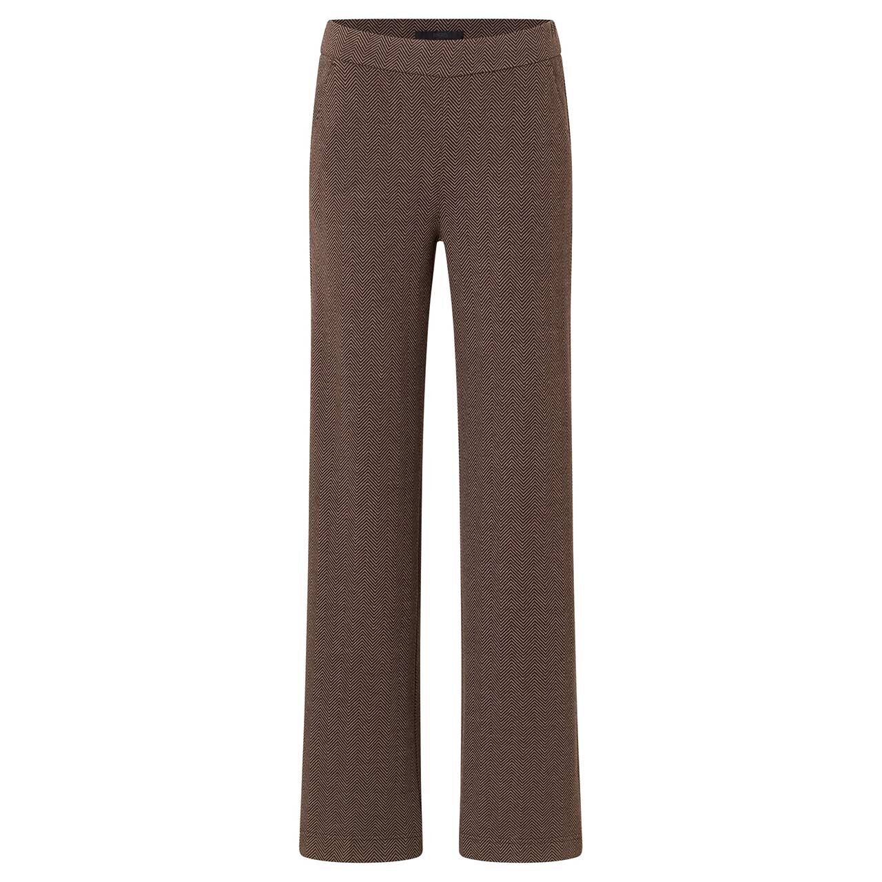 Stretch Damenhose Liz Easy von Angels in Dunkelbraun mit Print, Vorderansicht