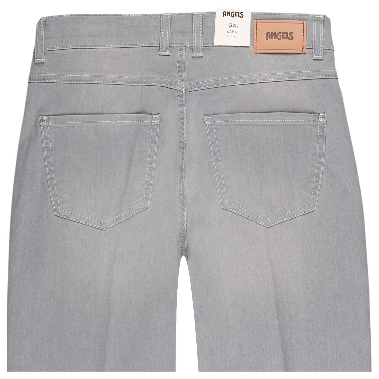 Damenjeans Lara von Angels in Hellgrau angewaschen, detaillierte Rückansicht