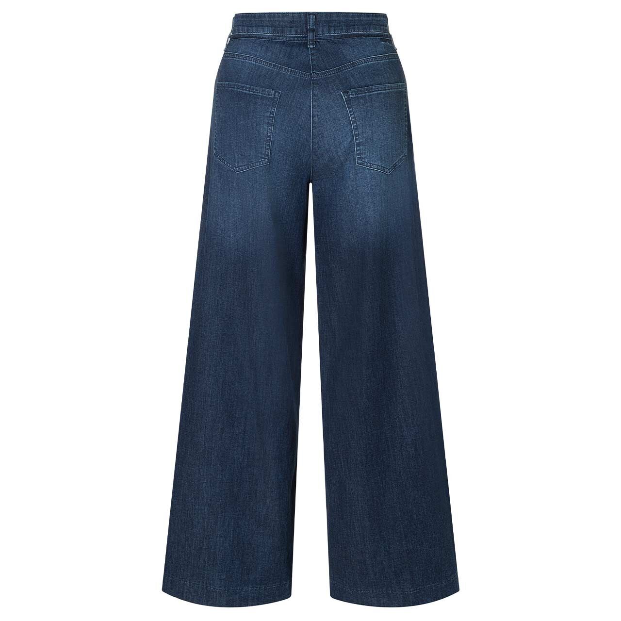 Stretch Damenjeans Wendy von MAC in Dunkelblau angewaschen, Rückansicht