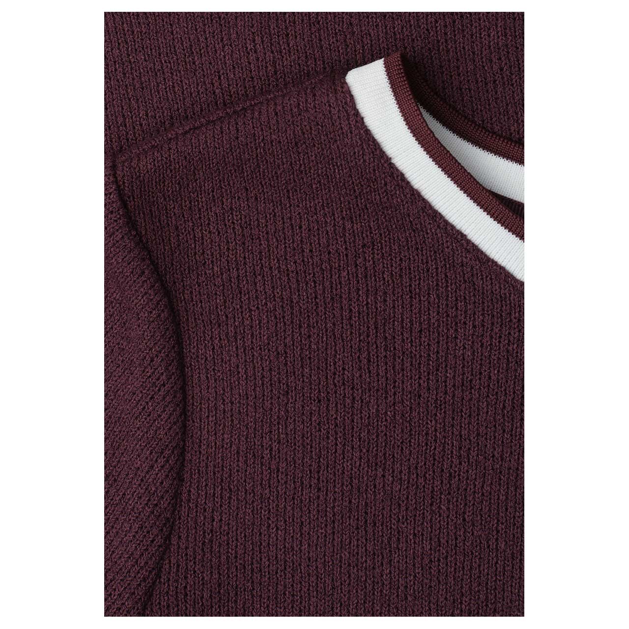 Street One Damen Kurzarm Pullover Knit Look rustic rouge