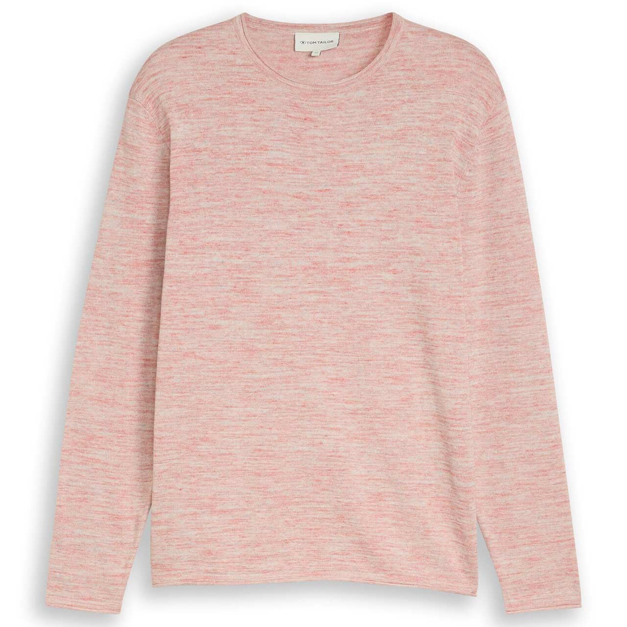 Tom Tailor Herren Pullover Space Dye Knit chili red melange