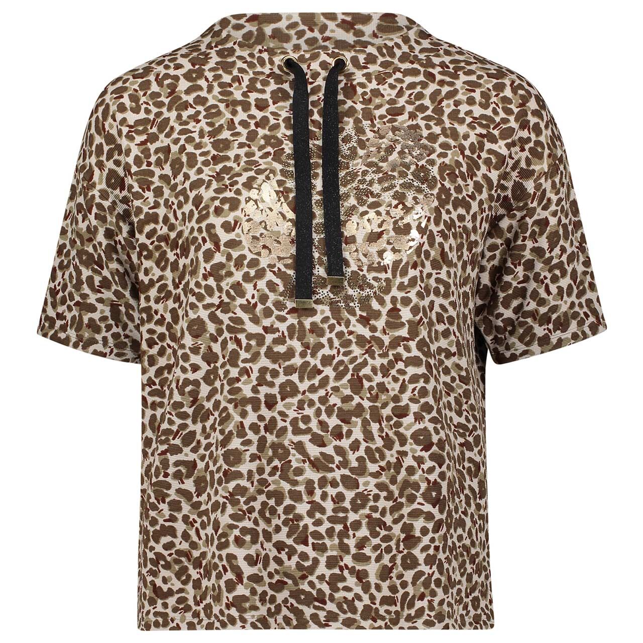 Betty Barclay Damen Kurzarm Sweatshirt beige khaki