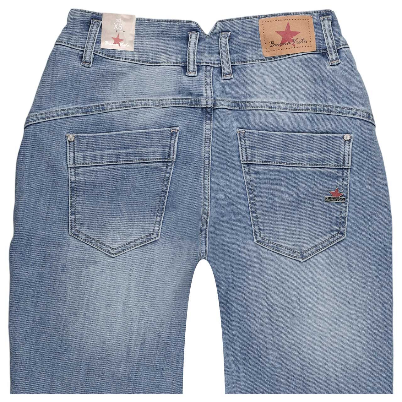 Damenjeans Bali Stretch Denim von Buena Vista in Hellblau verwaschen, detaillierte Rückansicht