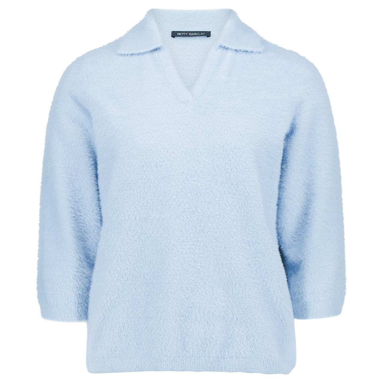 Betty Barclay Damen Polo 3/4 Arm Pullover fog blue