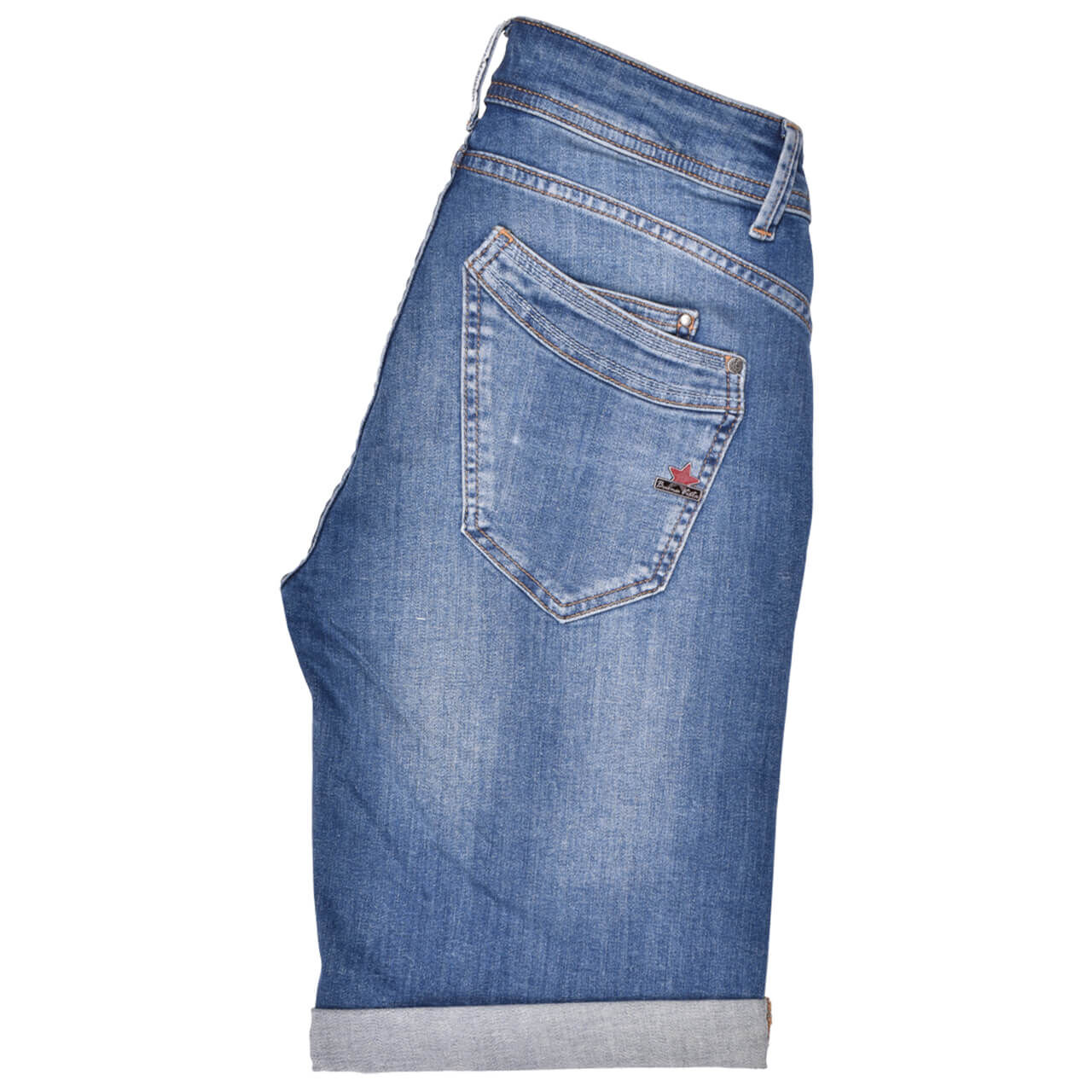Buena Vista Jeans Malibu-Short Stretch Denim für Damen in Blau verwaschen mit Destroyed-Effekten, FarbNr.: 4794