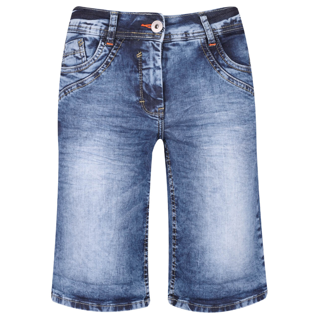 Cecil Scarlett Jeans Shorts mid blue wash
