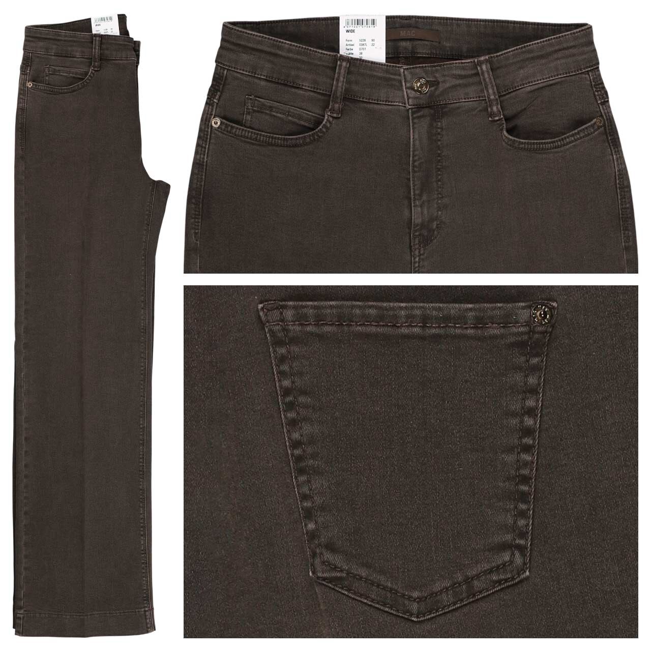 MAC Wide Jeans brown stone wash