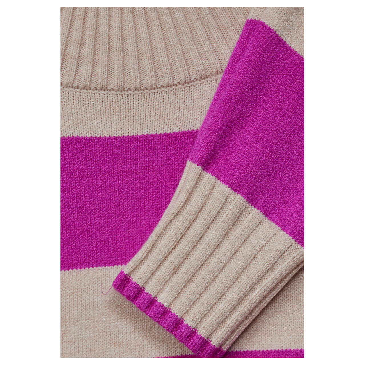 Street One Damen Pullover Striped Sweater purple cozy pink