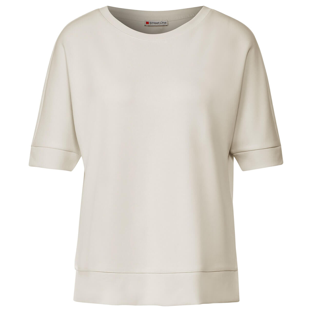 Street One Damen T-Shirt Silk Look lucid white