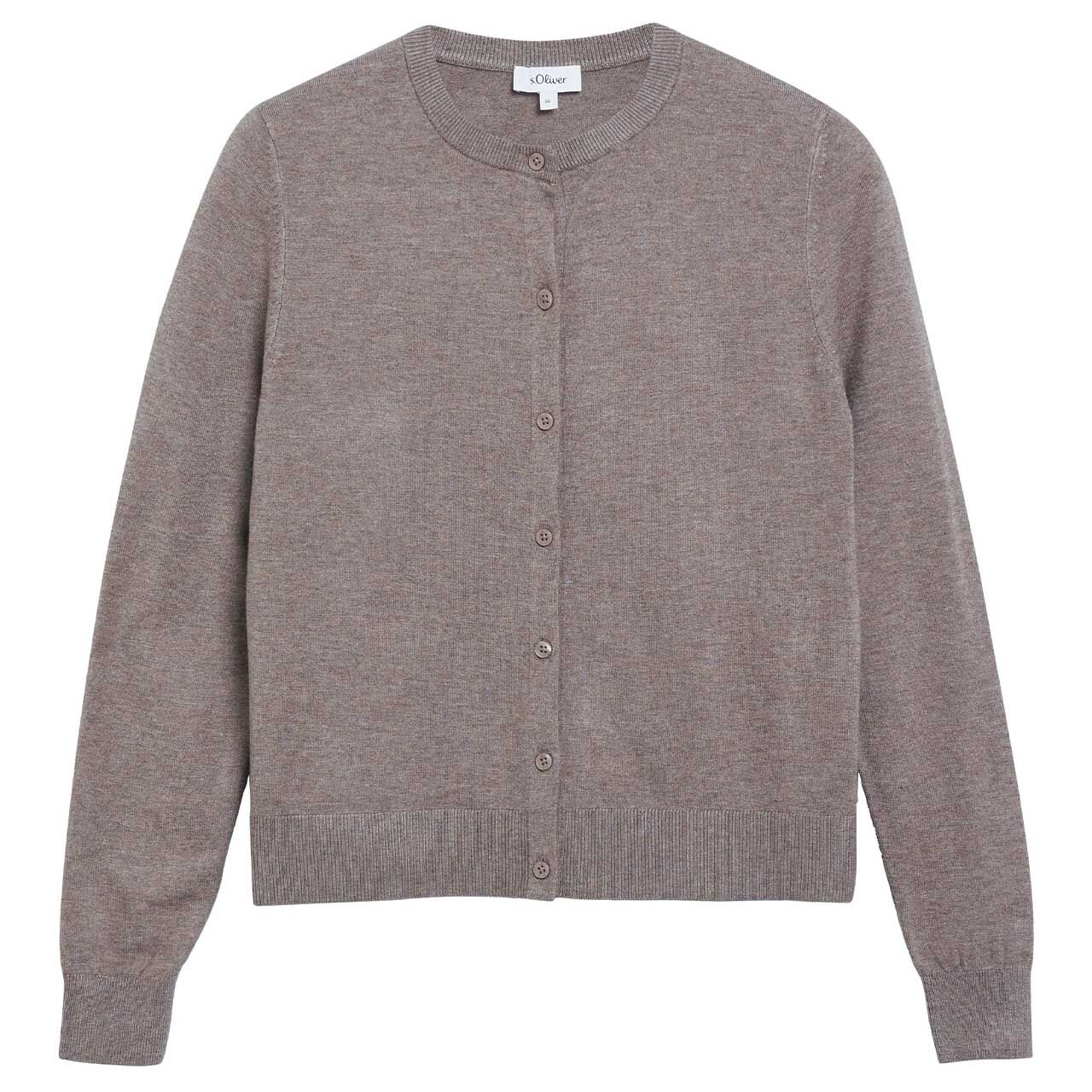 s.Oliver Damen Strickjacke taupe melange