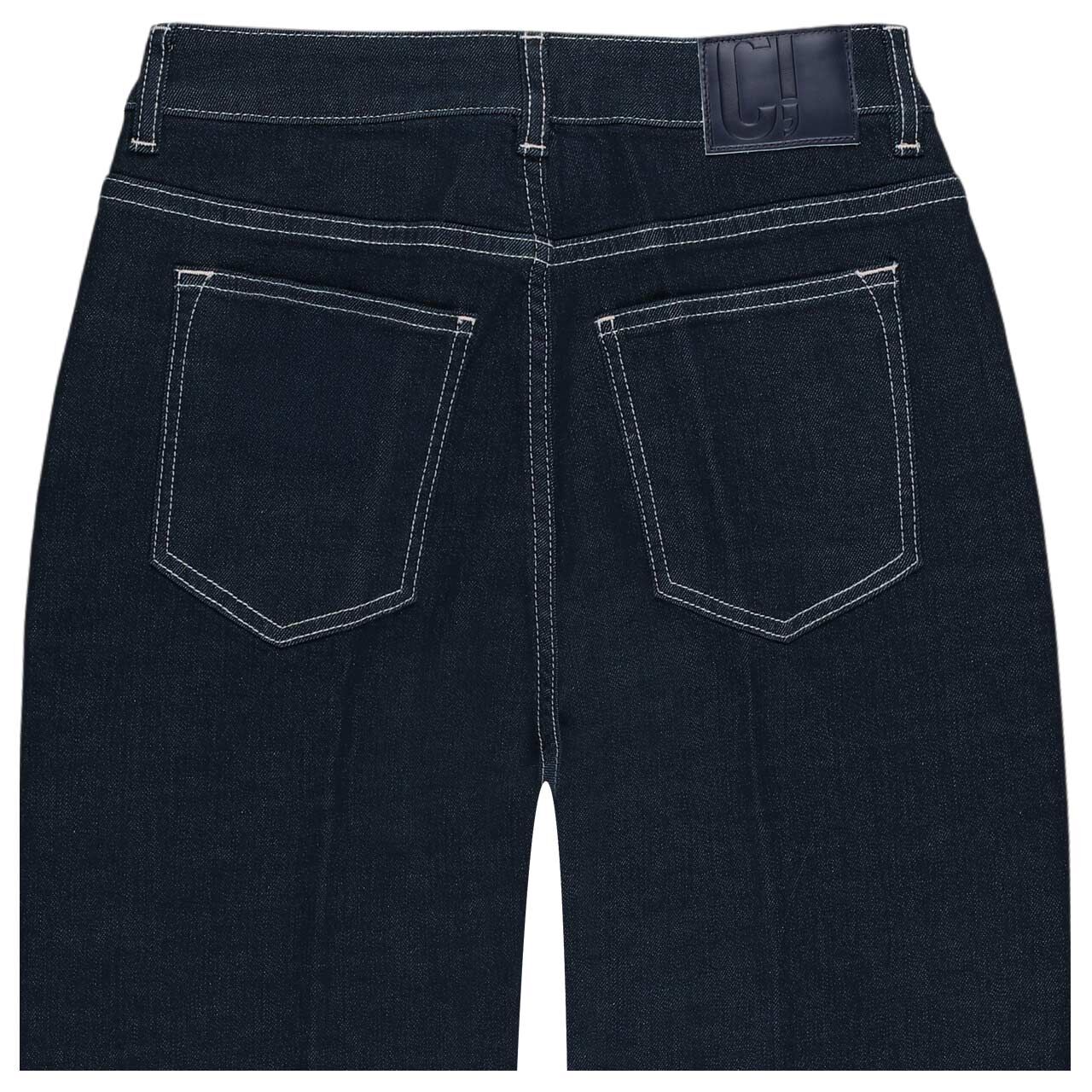 Damen Jeans Alva Wideleg in Dunkelblau, detaillierte Rückansicht