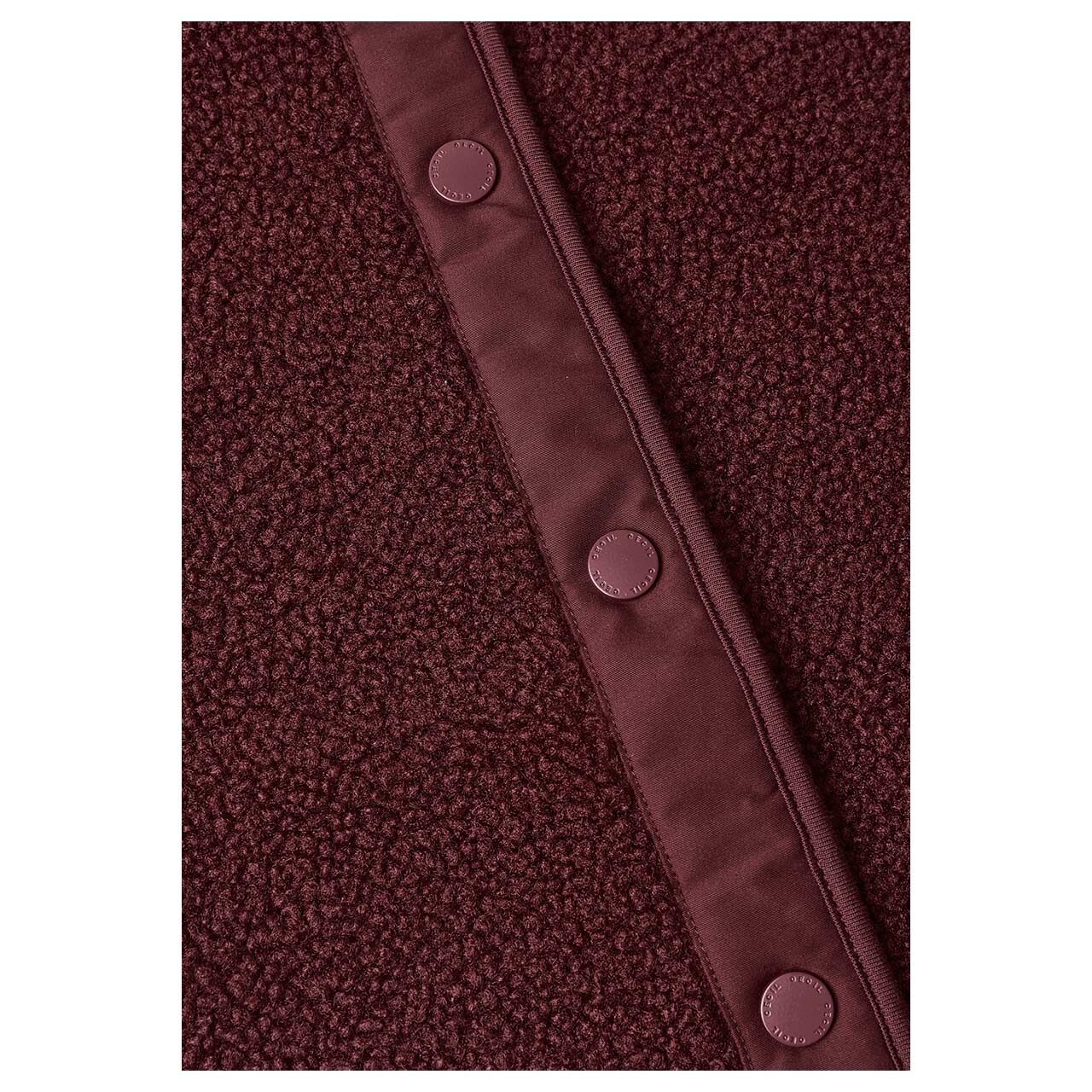 Cecil Damen Teddy Weste Solid Matmix Vest red wine