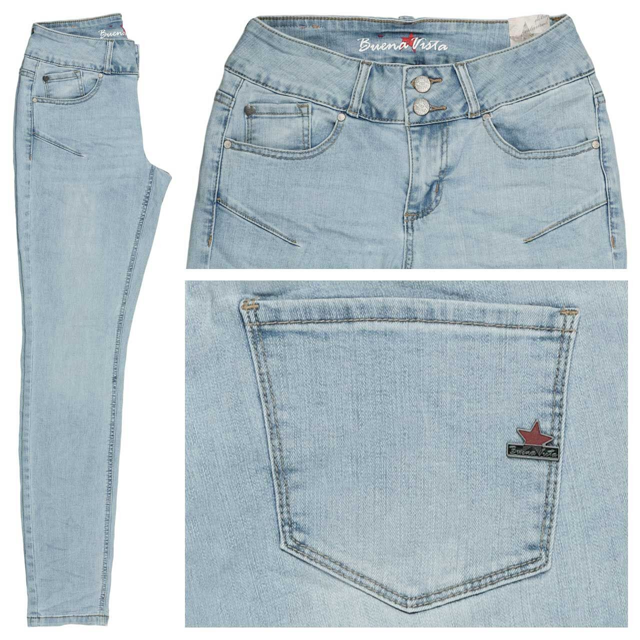 Buena Vista Tummyless Stretch Denim Jeans powder blue