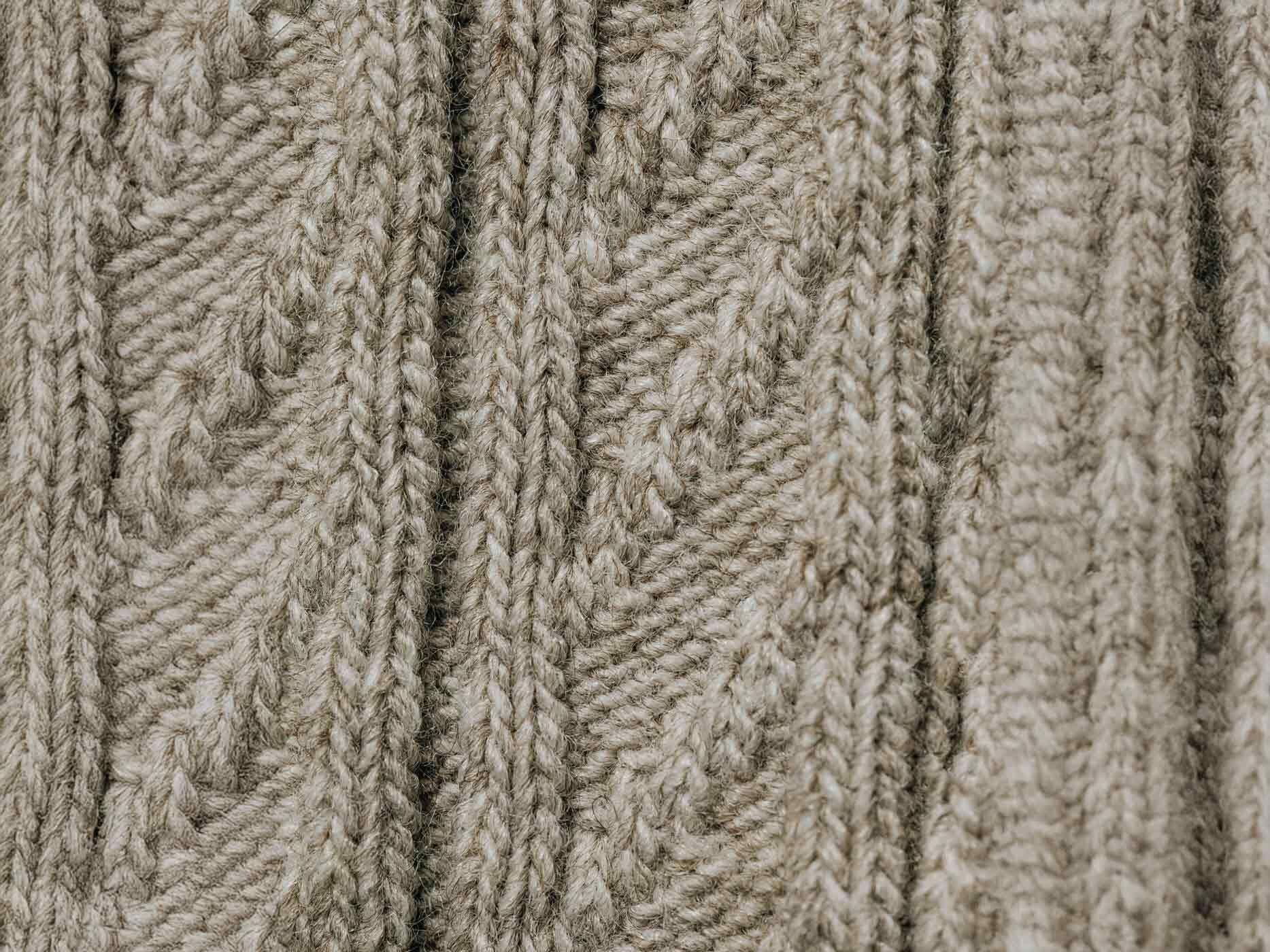 Detailaufnahme von Wollmaterial.