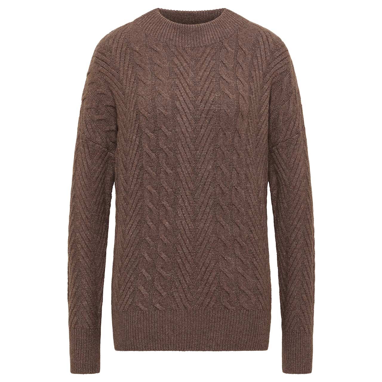 Cecil Damen Pullover Cable Mix mushroom taupe melange