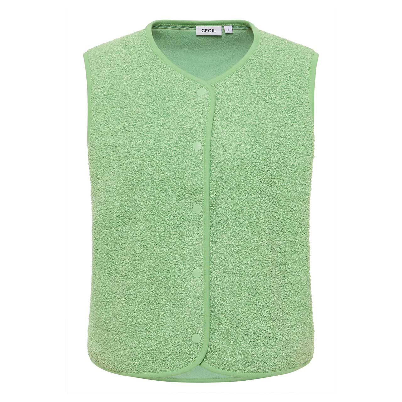 Cecil Damen Weste Curly Fake Wool Vest fennel green