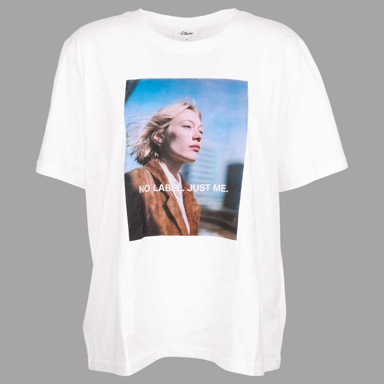 s.Oliver Damen T-Shirt women label white print