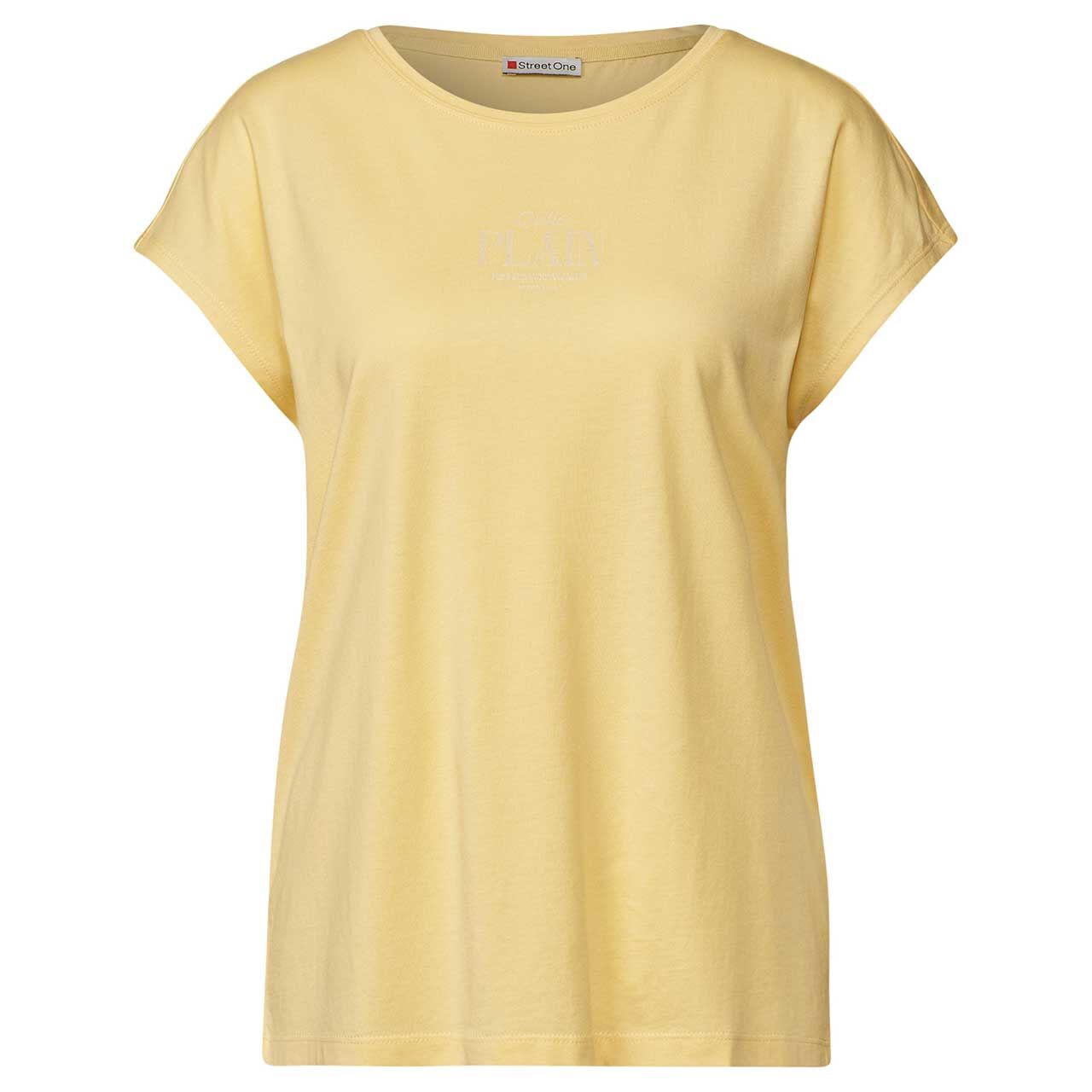 Street One Damen T-Shirt Basic Partprint buttercream yellow Street One Damen T-Shirt Basic Partprint buttercream yellow