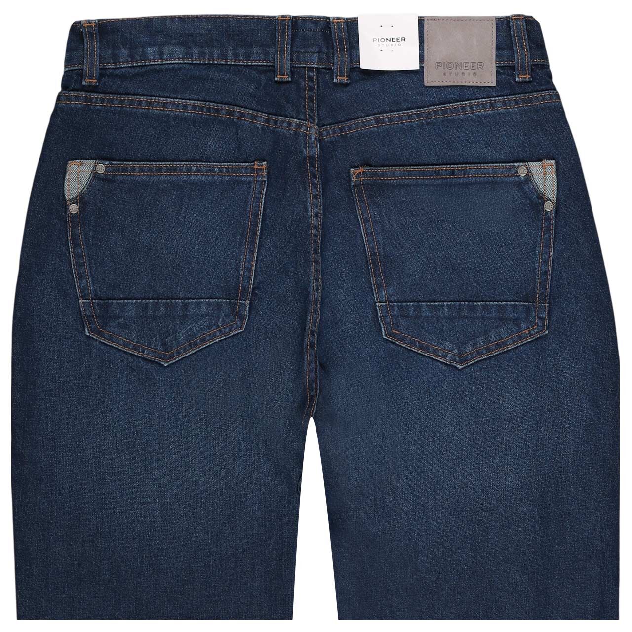 Herren Jeans Leroy in Dunkelblau angewaschen von Pioneer, detaillierte Rückansicht