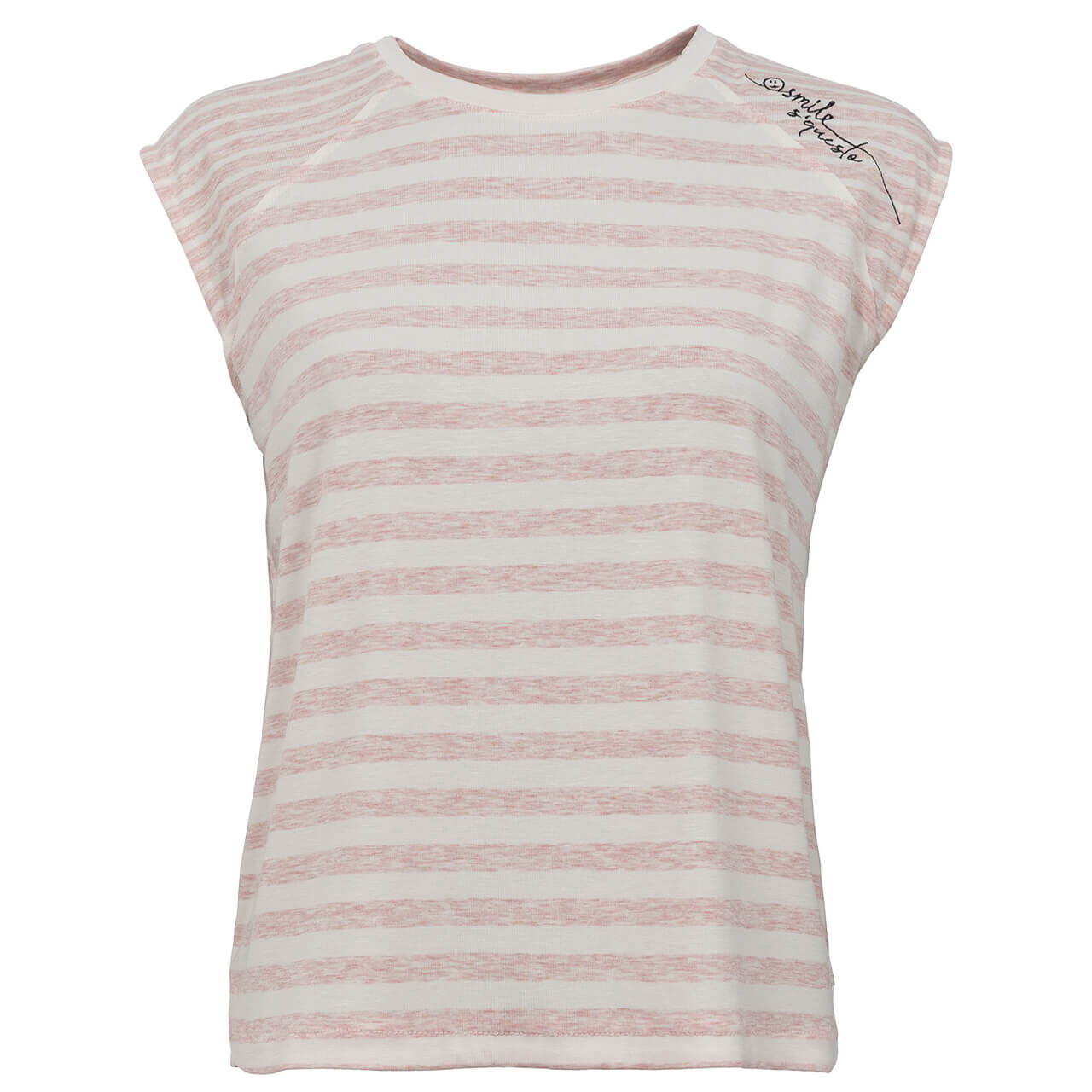 Soquesto T-Shirt für Damen in Hellrosa gestreift, FarbNr.: 1301