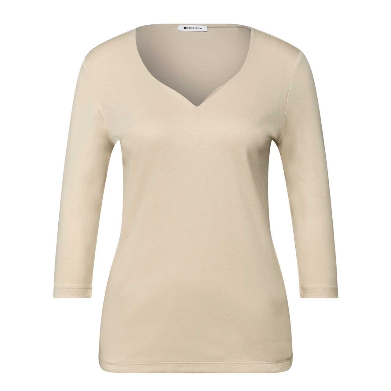 Street One Damen 3/4 Arm Shirt Ada cotton beige