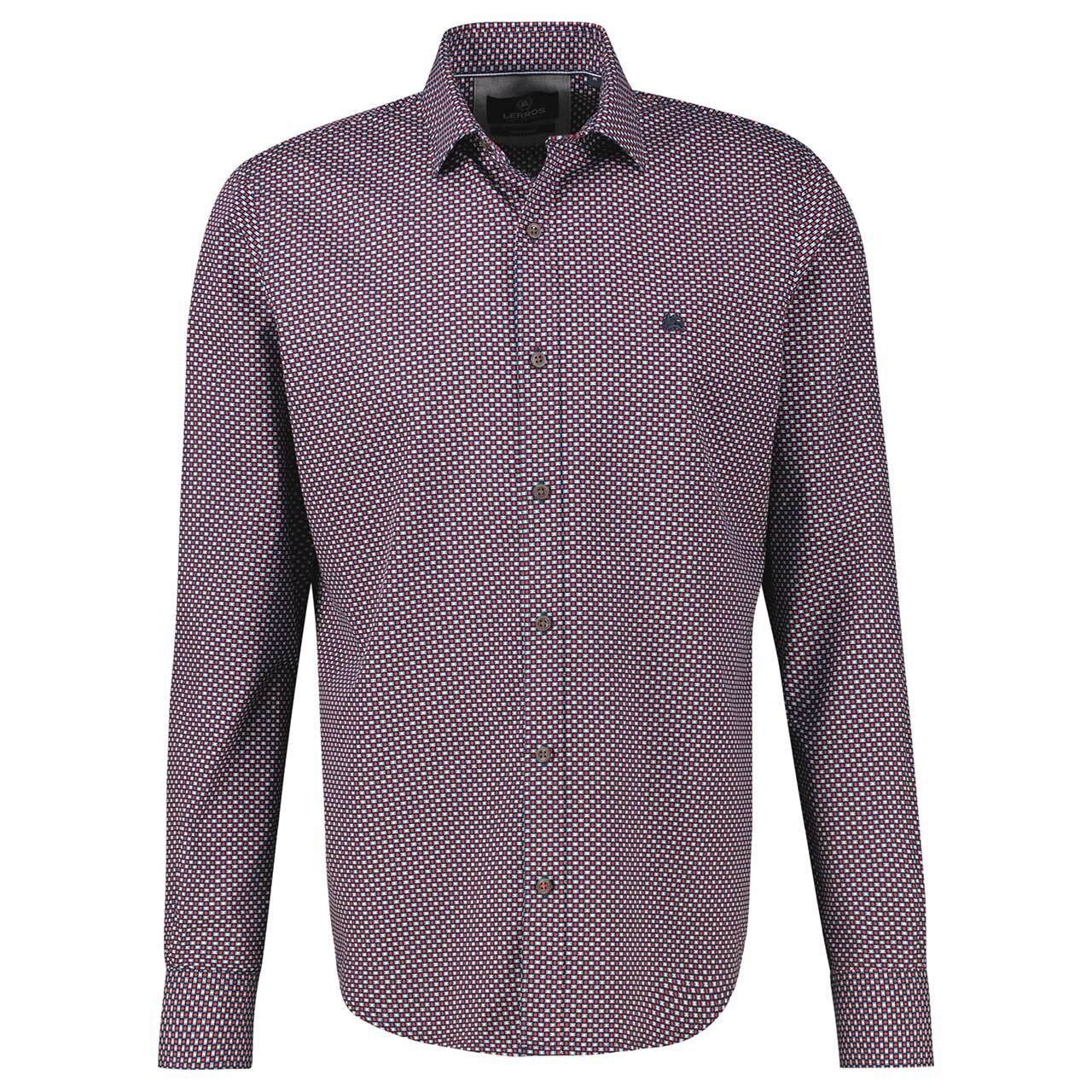 Lerros Herren Langarm Hemd scandinavian red print Lerros Herren Langarm Hemd scandinavian red print