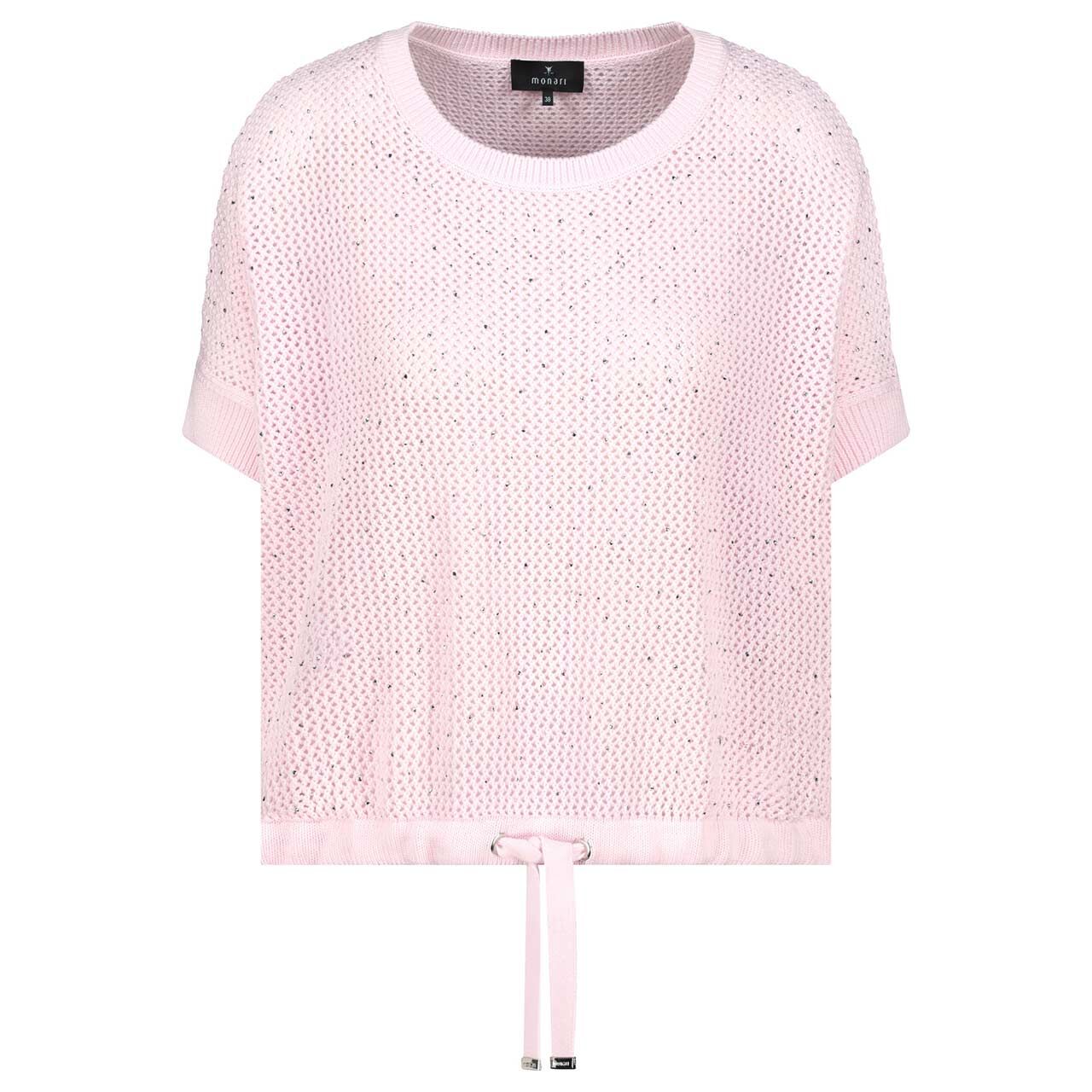 Damen Kurzarm Pullover von Monari in Rosa, Vorderansicht