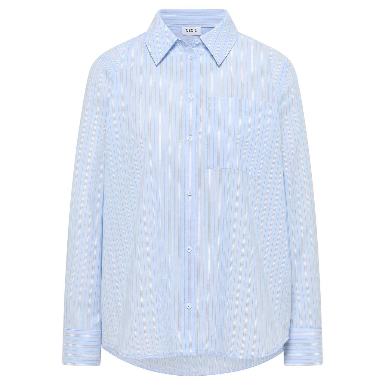 Cecil Damen Langarm Bluse Stripe Blouse light sky blue