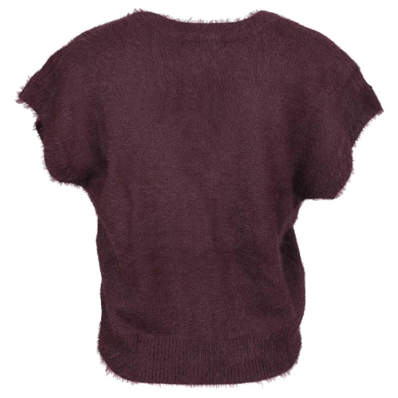 Damen Kurzarm Strickjacke Sleeveless Fuzzy von Red Button in Lila, Rückansicht