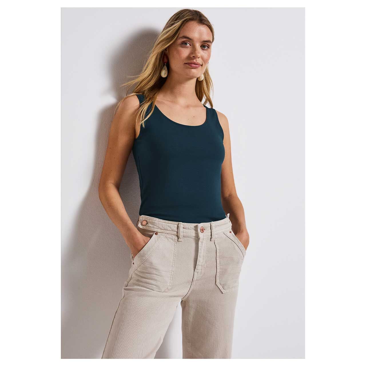 Damen Top Anni von Street One in Petrol, Vorderansicht