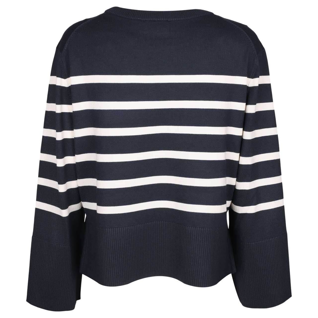 Damen Pullover von Comma in Dunkelblau gestreift, Rückansicht