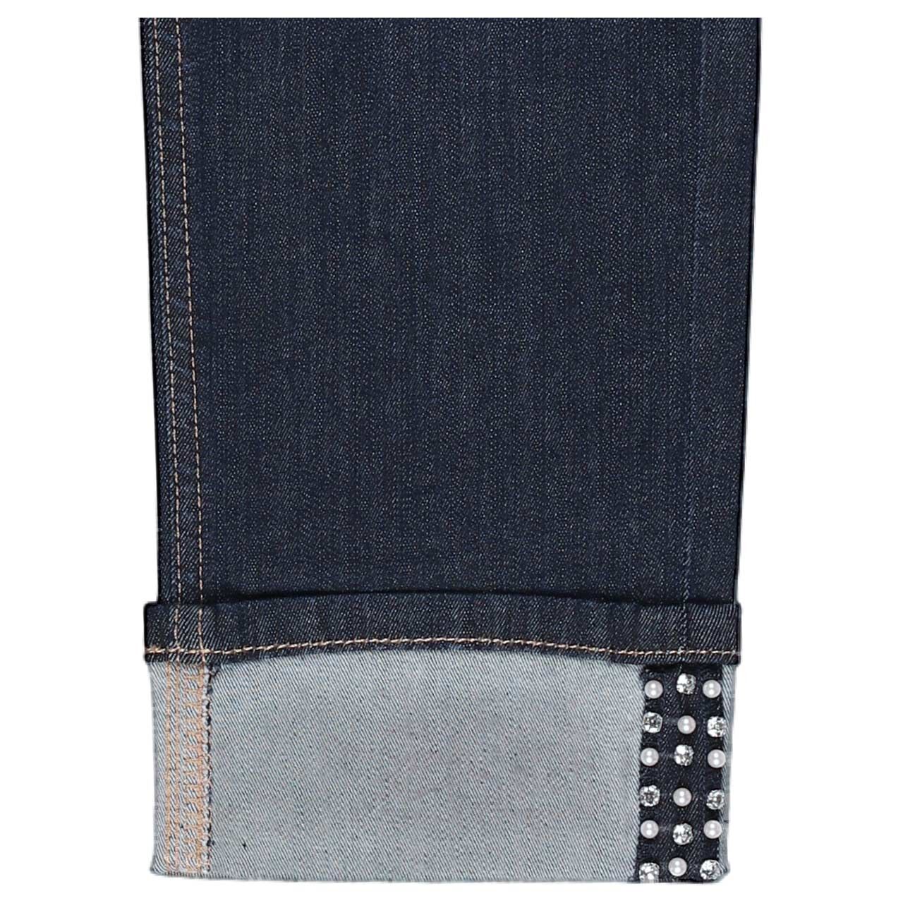 Stretch Damen 7/8 Jeans Cira von Angels in Blau angewaschen, Detailansicht Saum