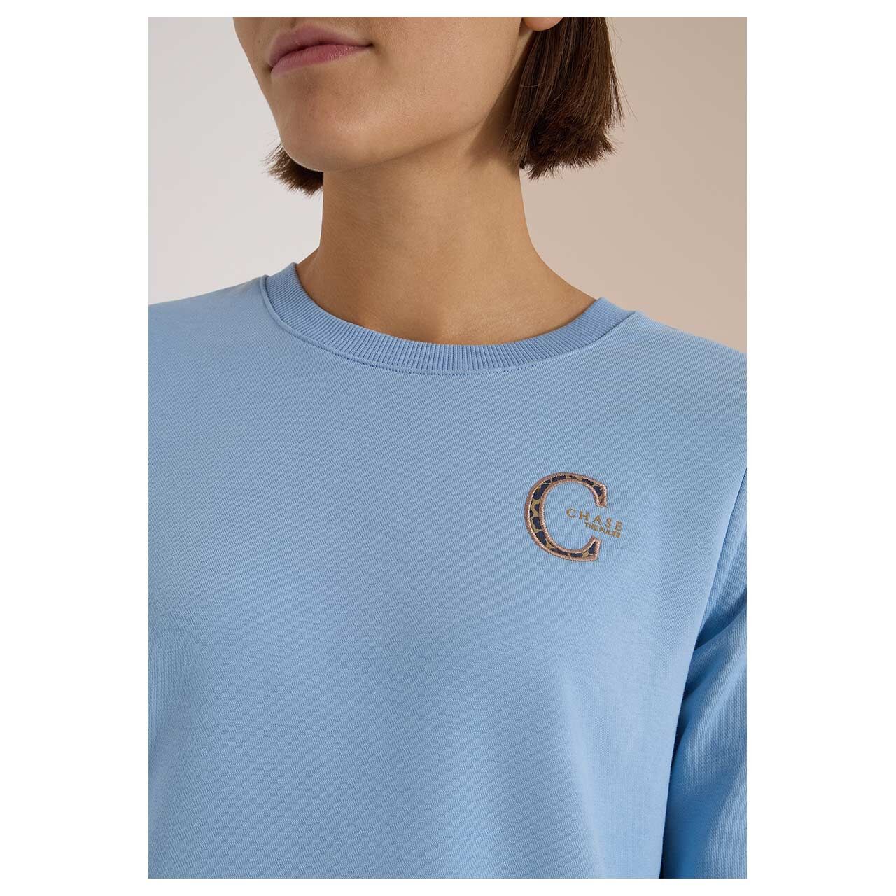 Cecil Damen Sweatshirt Solid Embroidery easy blue