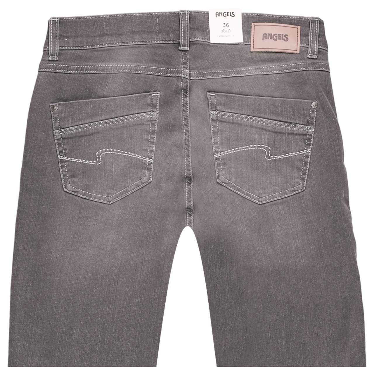 Stretch Damenjeans Dolly von Angels in Grau angewaschen, detaillierte Rückansicht