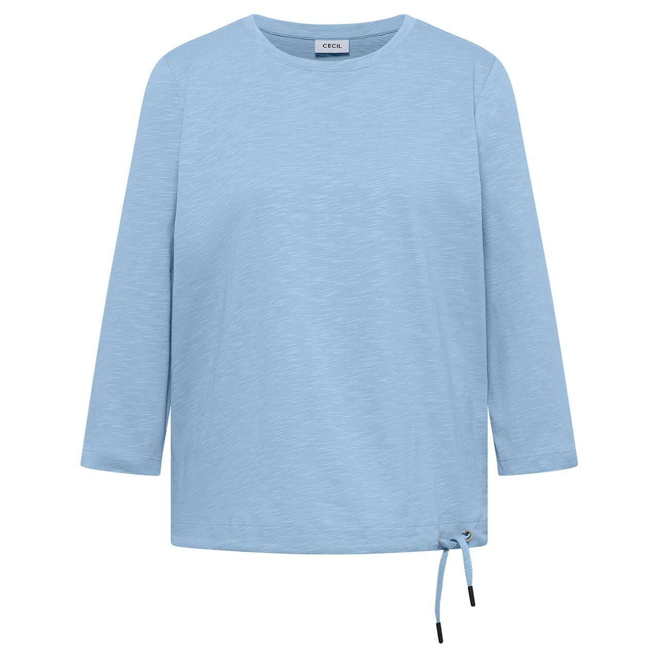 Cecil Damen 3/4 Arm Shirt Soft Slubyarn easy blue melange
