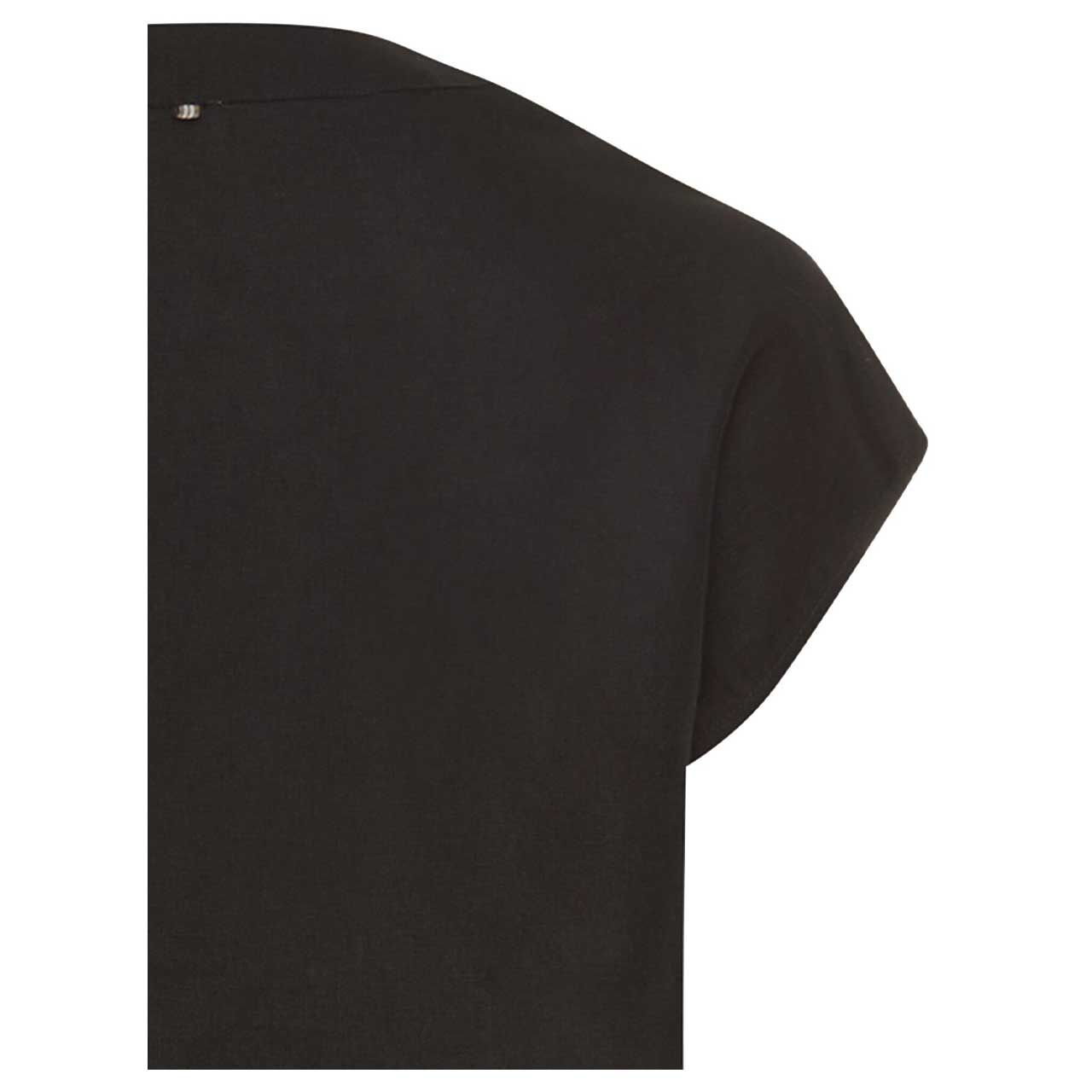 Damen Kurzarm Leinen Kleid von Camel active in Schwarz, Rückansicht Detail